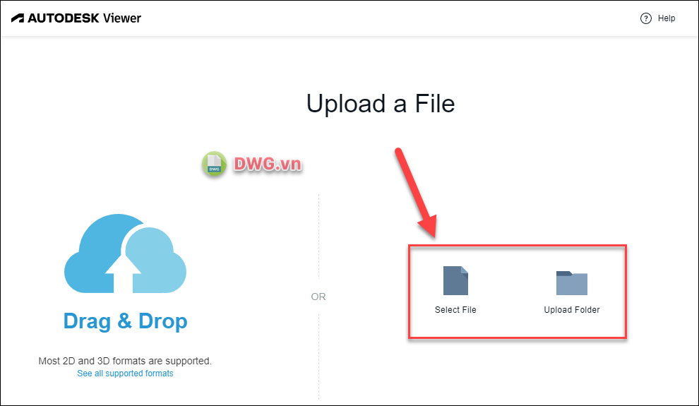 Chọn Select File hoặc Upload Folder